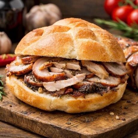 36. Porchetta, ketchup, maionese