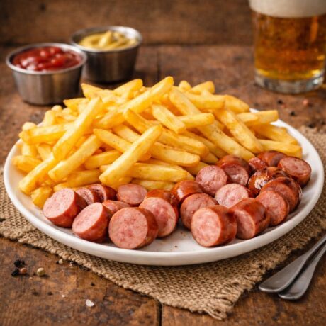 55. Patatine, würstel, salsiccia