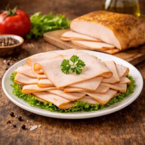 Arrosto di tacchino al piatto con contorno